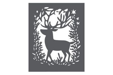 paper-cut Christmas Gift Card SVG cut file.