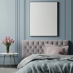 Naklejka premium Bedroom Mockup Frame.