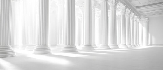 Fototapeta premium White Pillars Hallway.