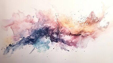 Fototapeta premium Watercolor explosion with delicate pastel tones, softly blended gradients, and artistic splashes