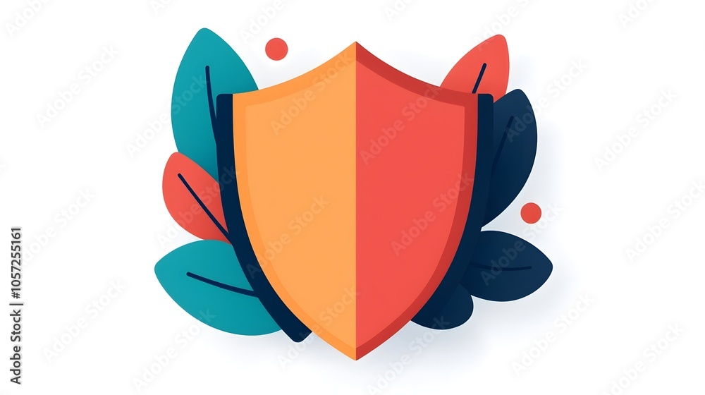 Poster Risk Management Shield Icon with Flat Design in Triadic Color Scheme for Business Finance and Security Concept Themes