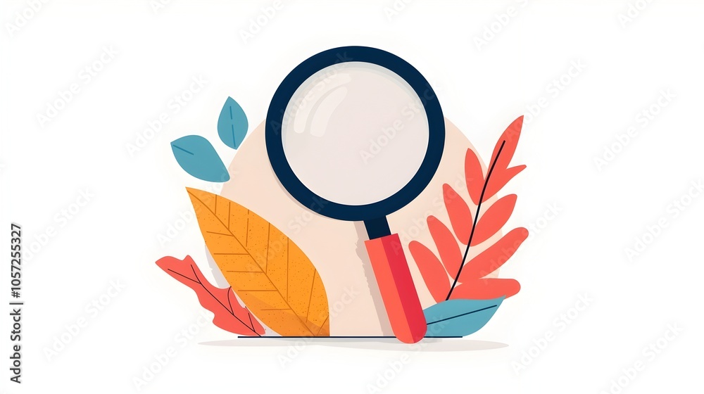 Aufkleber risk management line icon with magnifying glass in flat design for business analysis financial contr