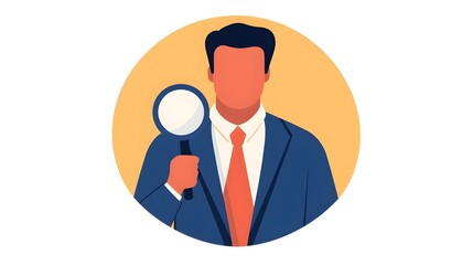 Detailed Risk Management Analysis Concept Represented by a Magnifying Glass Icon in Pastel Colored Flat Design Style  Inspection Audit and Financial Security Planning Themes