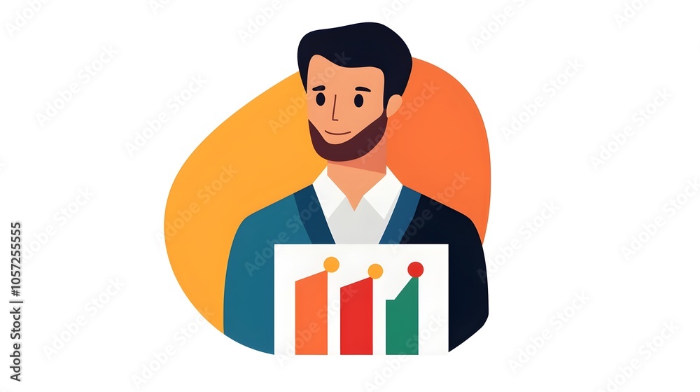 Poster Risk management data analysis flat design icon with front view evaluation theme in triadic color scheme perfect for business financial or corporate strategy planning and decision making concepts