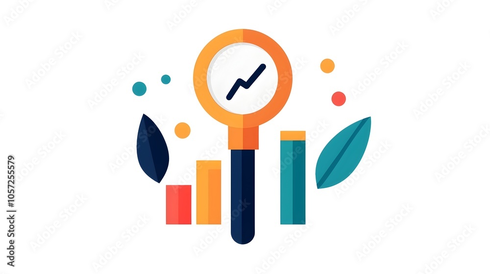 Fototapete of data analysis and risk management evaluation concept with a pixel perfect line icon and triadic color scheme design  Flat front view layout with editable stroke for financial planning