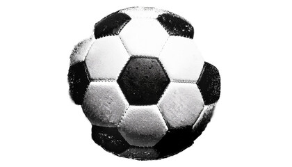 Obraz premium Soccer Ball Photocopy Stipple Art Featuring Dot Textures Isolated Background