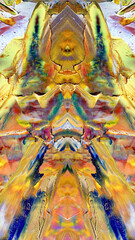 
Abstract background art . Ethnic pattern. Mixtures of oil paint. Trendy hand painting canvas. Wall decor and Wall art prints Idea. 3D Texture. Art object