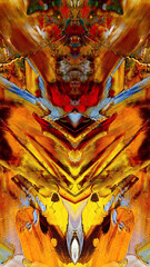 
Abstract background art . Ethnic pattern. Mixtures of oil paint. Trendy hand painting canvas. Wall decor and Wall art prints Idea. 3D Texture. Art object