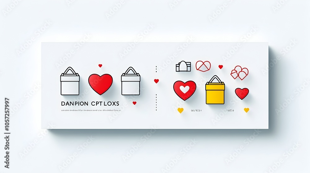 Leinwandbilder a set of modern minimalist charity icons featuring dual colored donation boxes and heart symbols des