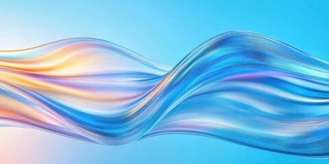 Obraz premium Flowing Blue Curves in 3D Rendered Background