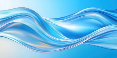 Obraz premium Smooth Blue Flowing Lines in 3D Rendering