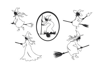 paper cut Witch SVG cut file