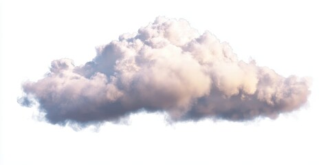 3D Cloud on White Background Rendering