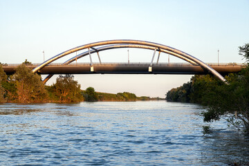 Bridge over the river Brenta in Corte, Piove di Sacco; Province of Padua, Veneto, Italy