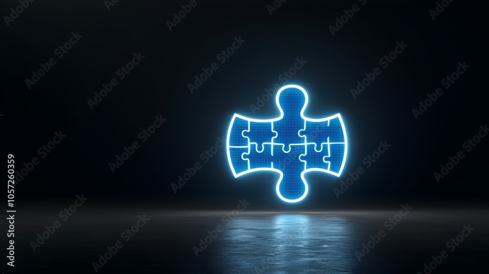 Poster Pixel perfect icon of a puzzle piece seamlessly fitting into a larger piece representing the concept of finding risk solutions crafted with editable stroke and 64x64 pixel accuracy