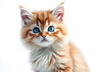 Obraz premium Cute orange cat and grey cat, very cute animal in the world.