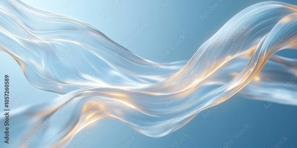 Poster elegant flowing lines in 3d soft curve rendering
