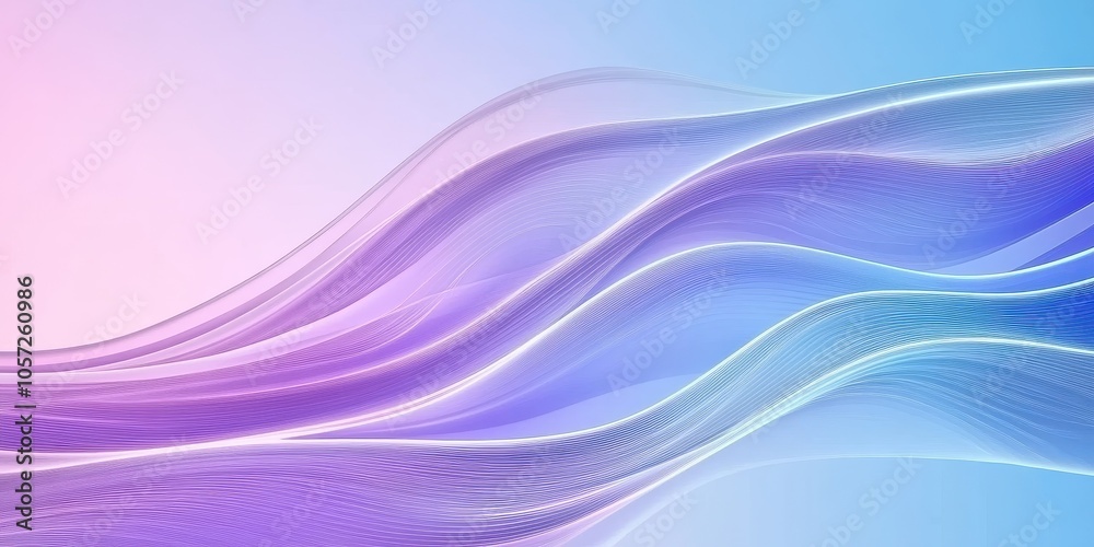 Poster soft gradient flowing lines on transparent background