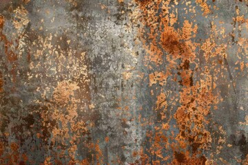 Photo of Old and rust grey and orange metal sheet. Background texture for backdrops or mapping