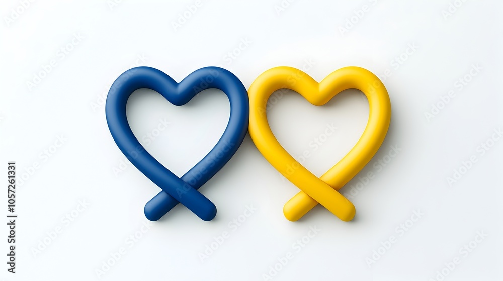 Fototapete Intertwined Hearts Icons Symbolizing Profound Connection and Affection   Bold Outlines and Elegant Minimalist Forms Representing the Depth of Intimate Relationships