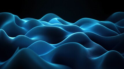 Obraz premium Abstract blue gradient, soft and luminous, filling dark background