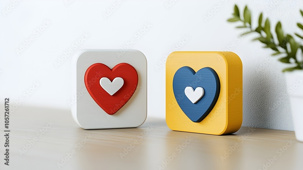 Aufkleber Elegant Minimalist Icons Featuring a Heart Shaped Speech Bubble Representing the Concept of Love Communication and Relationship Conversation