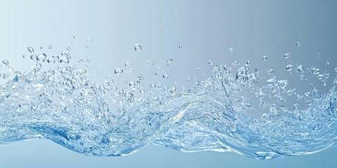 Flowing Water Splash in 3D Rendered Background