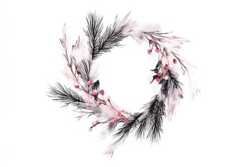 Elegant Wreath of Light Pine and Floral Elements for Seasonal Decor