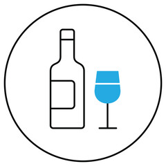 No Wine Alcohol Ban Vector Icon Design
