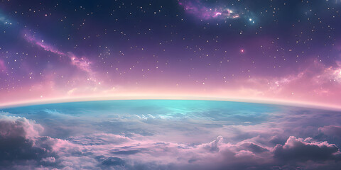 sunrise over the earth. Generative AI