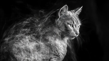 A Feline Ghost in Smoke