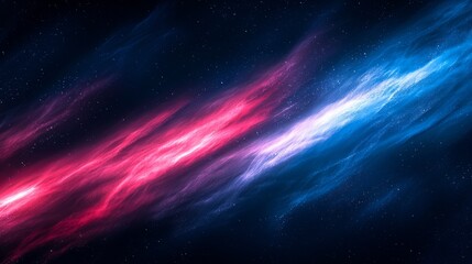 Vibrant red and blue nebula in space