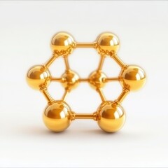 Golden Molecule Structure on Neutral Background