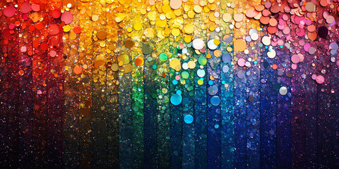 Abstract colorful glittering particles background.