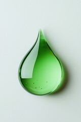 Green Water Drop on White Surface