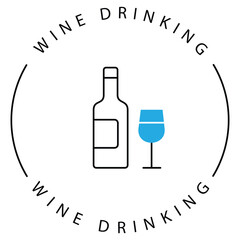 No Alcohol Wine Drinking Glass VEctor Icon Design