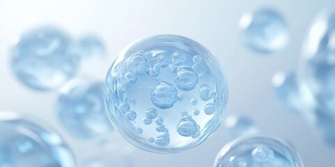 Fototapeta premium Transparent Cells in Biotechnology and Cosmetic Innovation