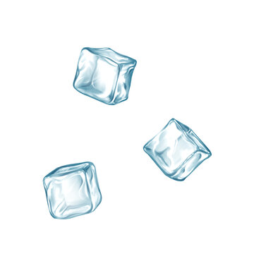 Ice cubes. Hand drawn illustration.