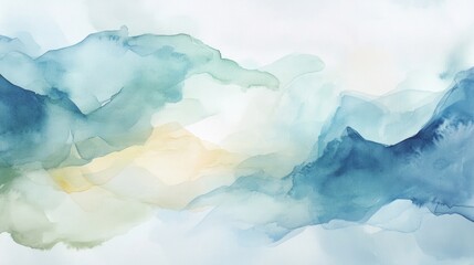 An artistic abstract watercolor background with soft, natural pastel colors blending seamlessly, evoking a tranquil, serene atmosphere.