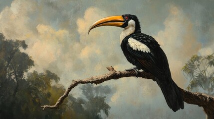 A Toucan Perched on a Branch