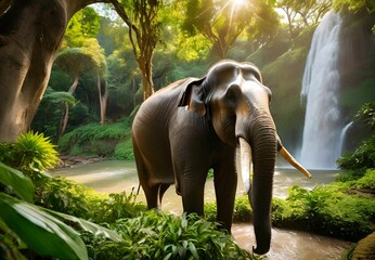 Fototapeta premium elephant in the water