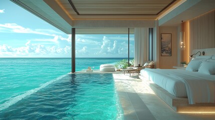 Fototapeta premium Luxury Overwater Suite with Breathtaking Ocean Views