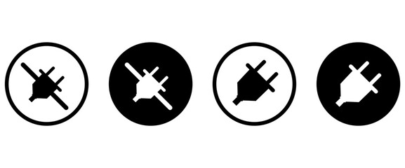 plug socket connect, disconnect icon for apps and websites