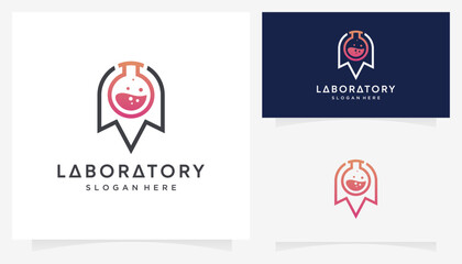 Fototapeta premium Minimalist outline laboratory glass with boost progress icon symbols. abstract vector of science and business logo design ideas.