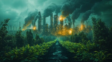 Greenwashing disinformation concept , green color environmentally responsible , generative ai
