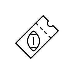 Rugby ticket outline icons, minimalist vector illustration ,simple transparent graphic element .Isolated on white background