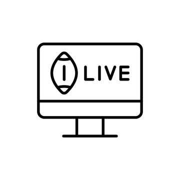 Rugby live streaming outline icons, minimalist vector illustration ,simple transparent graphic element .Isolated on white background
