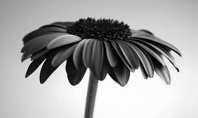 A monochrome close-up of a flower showcasing its delicate petals and intricate details.