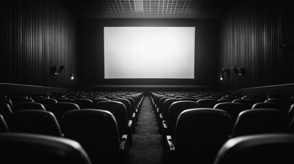 Fototapeta premium Empty Movie Theatre with Perfect Symmetry
