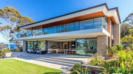 Fototapeta premium Striking Modern Two-Storey House Design